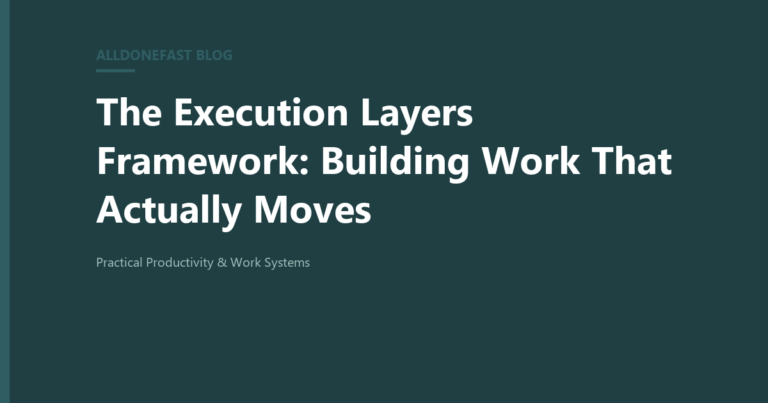 The Execution Layers Framework: Building Work That Actually Moves